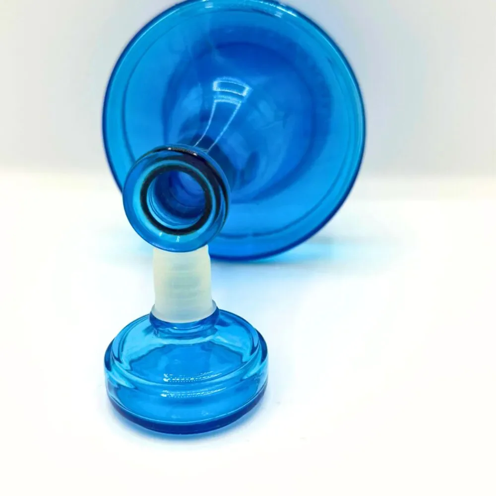 Vintage Belgium Cobalt Blue Glass Decanter Mid Century Modern Barware MCM Bottle